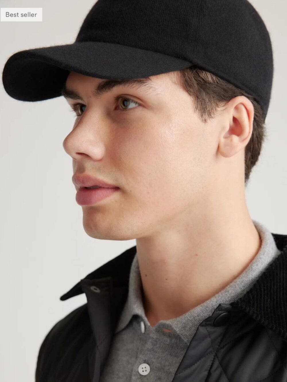Quince Mongolian Cashmere Baseball Cap Black M/L NWT in Gift Box